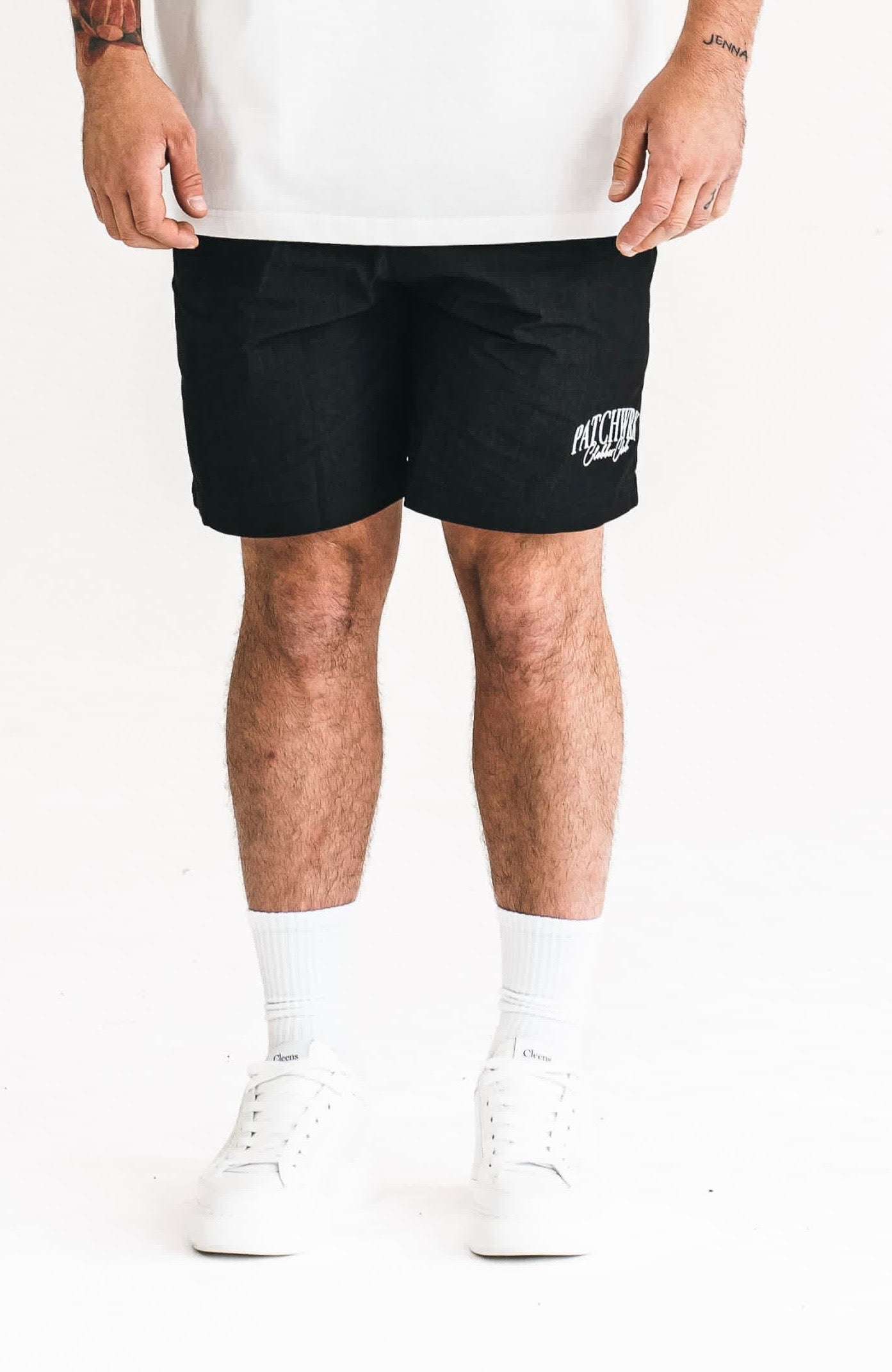 Clobber Club - Crest Emblem Shorts (White Logo)