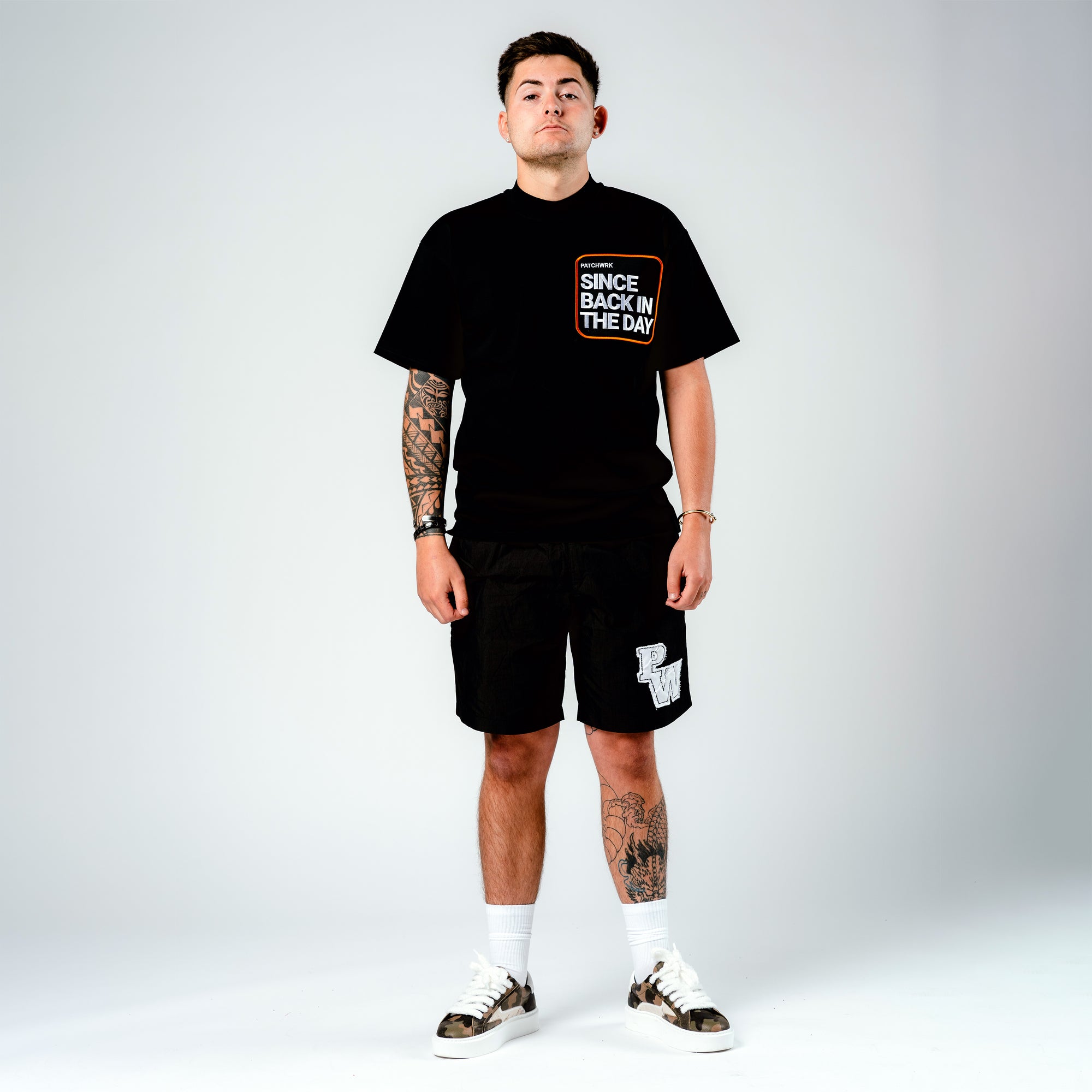 Black Velour Patch T-Shirt