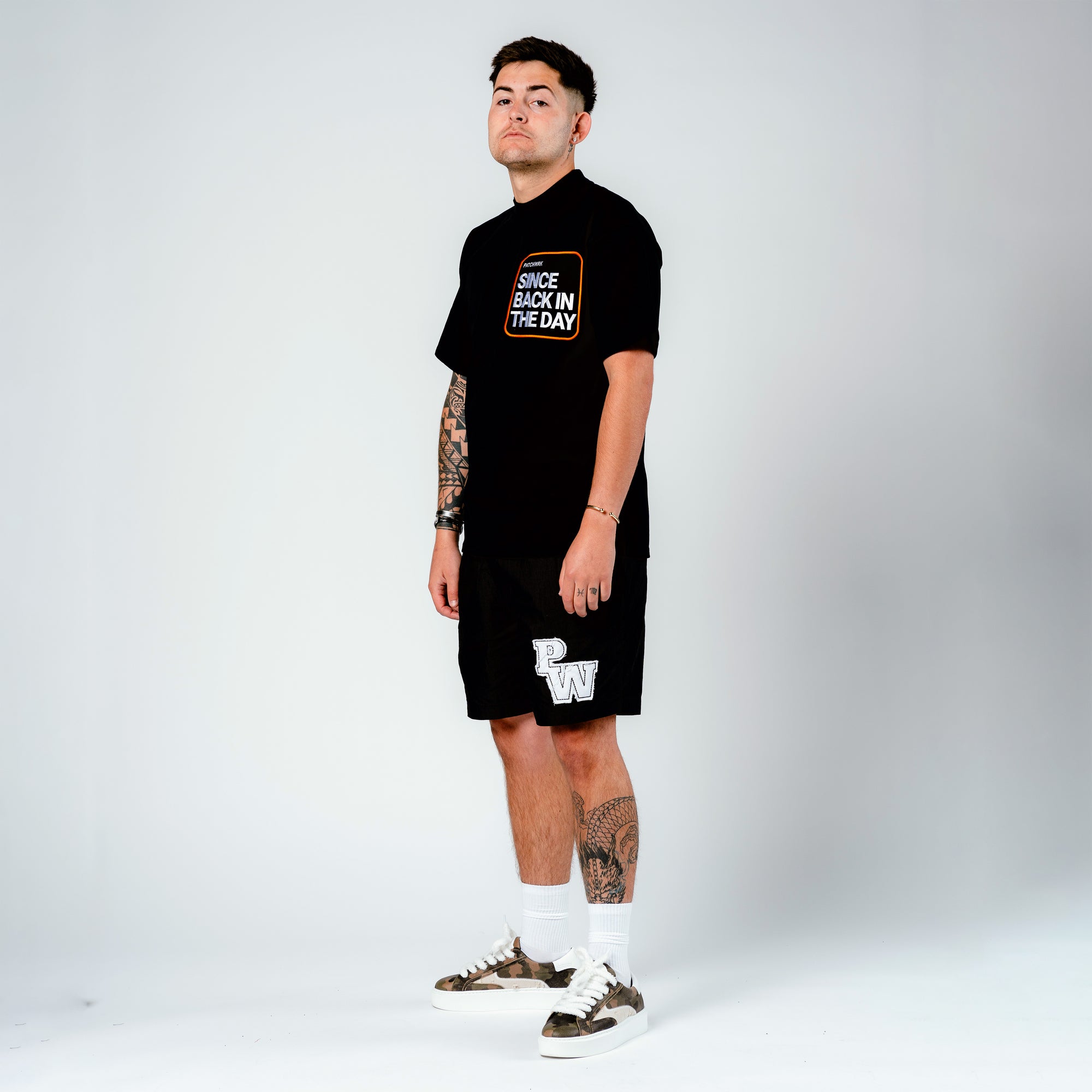 Black Velour Patch T-Shirt
