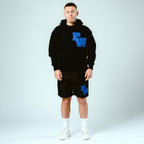 Distressed Varsity Patch Hoodie (Blue Patch)