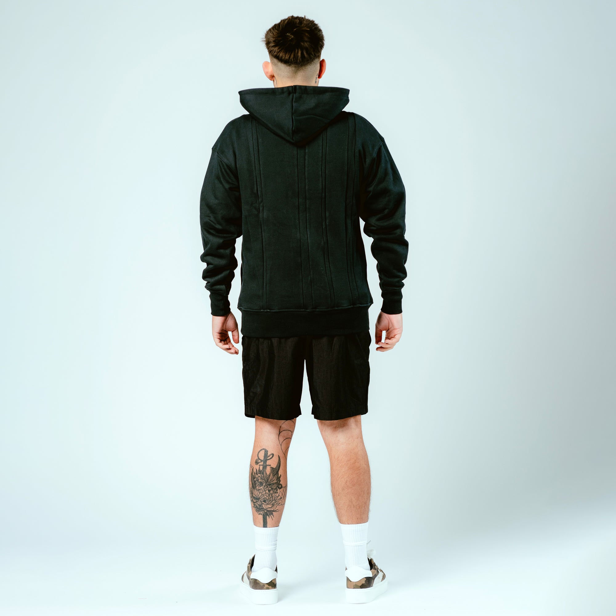 Distressed Varsity Patch Hoodie (Blue Patch)