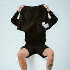 Distressed Varsity Patch Shorts (White Patch)