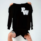 Distressed Varsity Patch Hoodie (White Patch)