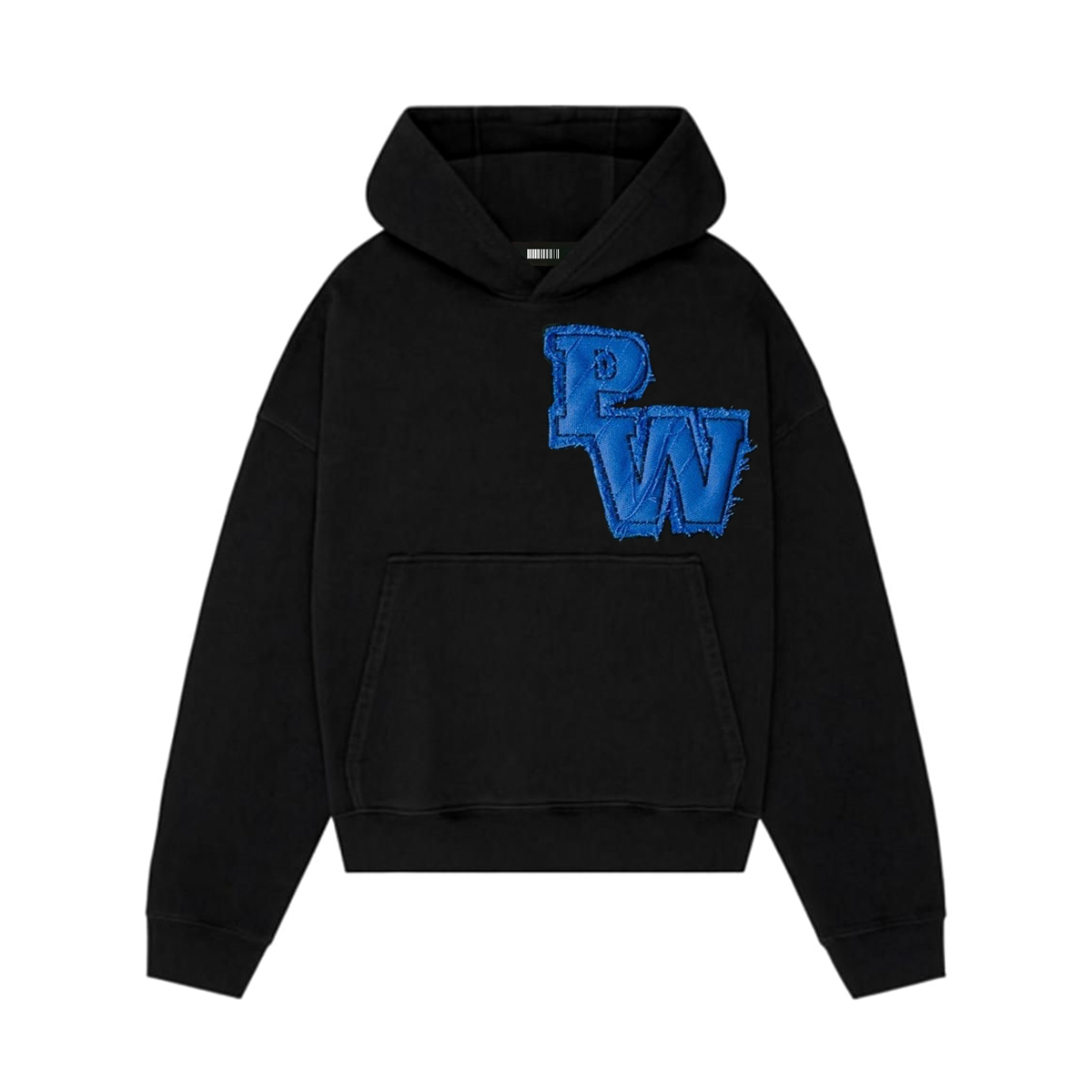 Distressed Varsity Patch Hoodie (Blue Patch)