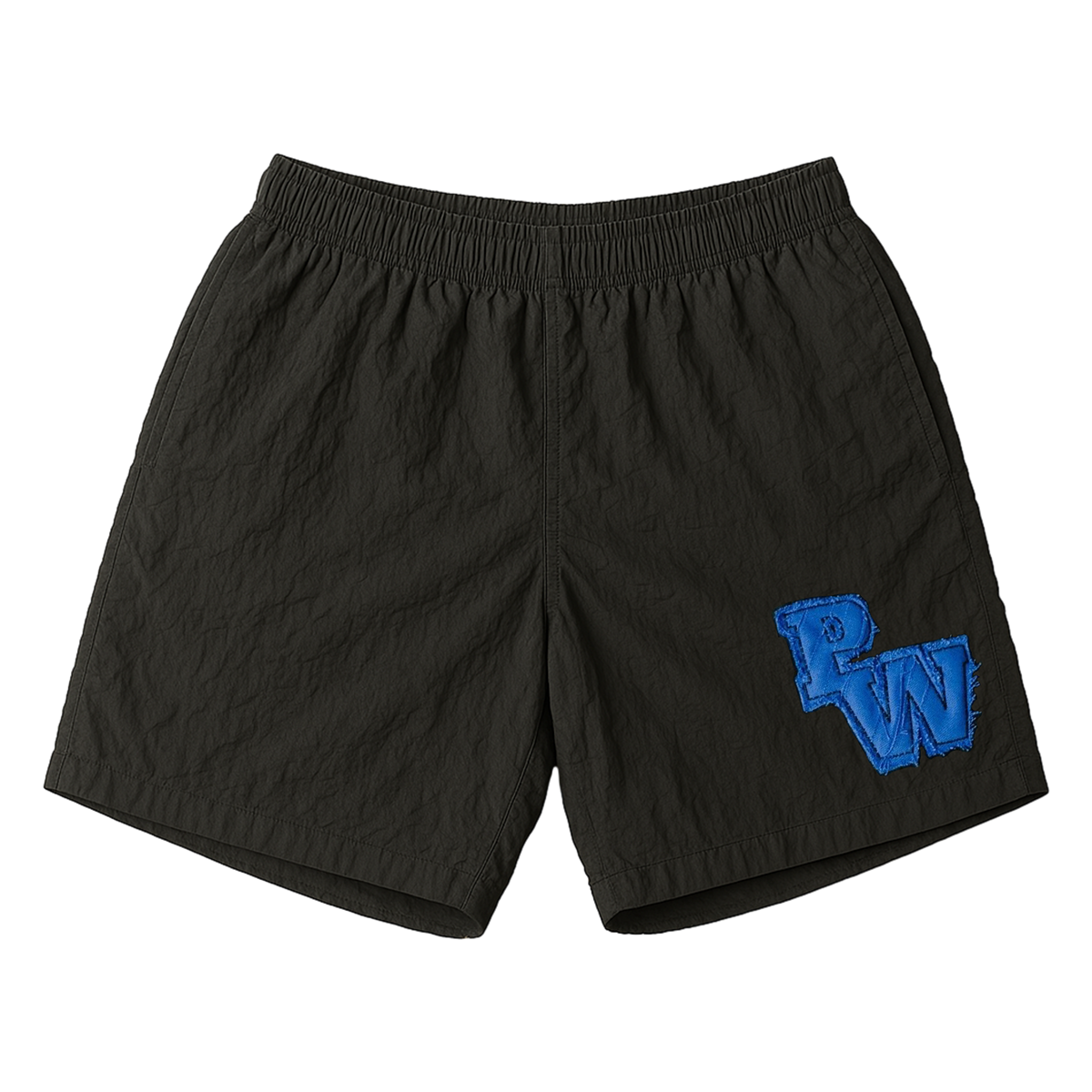 Distressed Varsity Patch Shorts (Blue Patch)