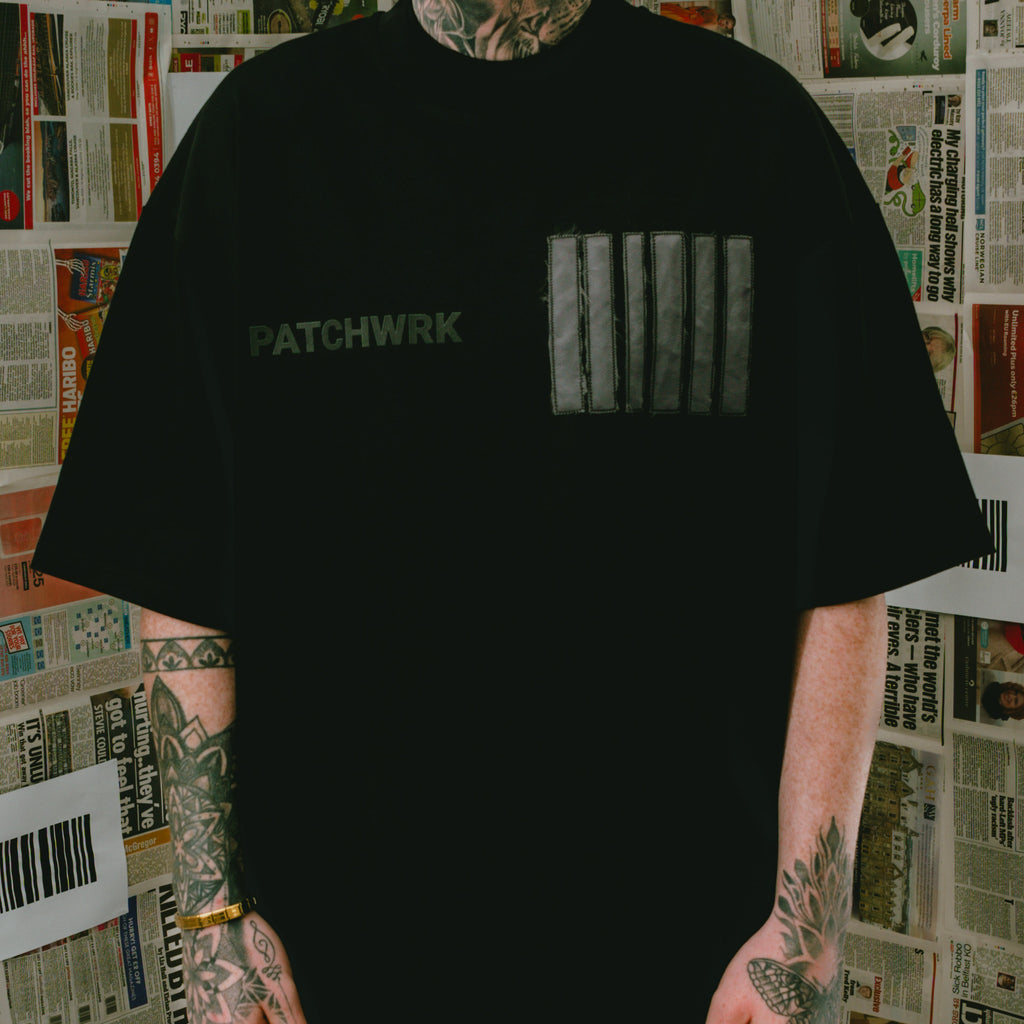 Distressed Barcode T-Shirt (Black)