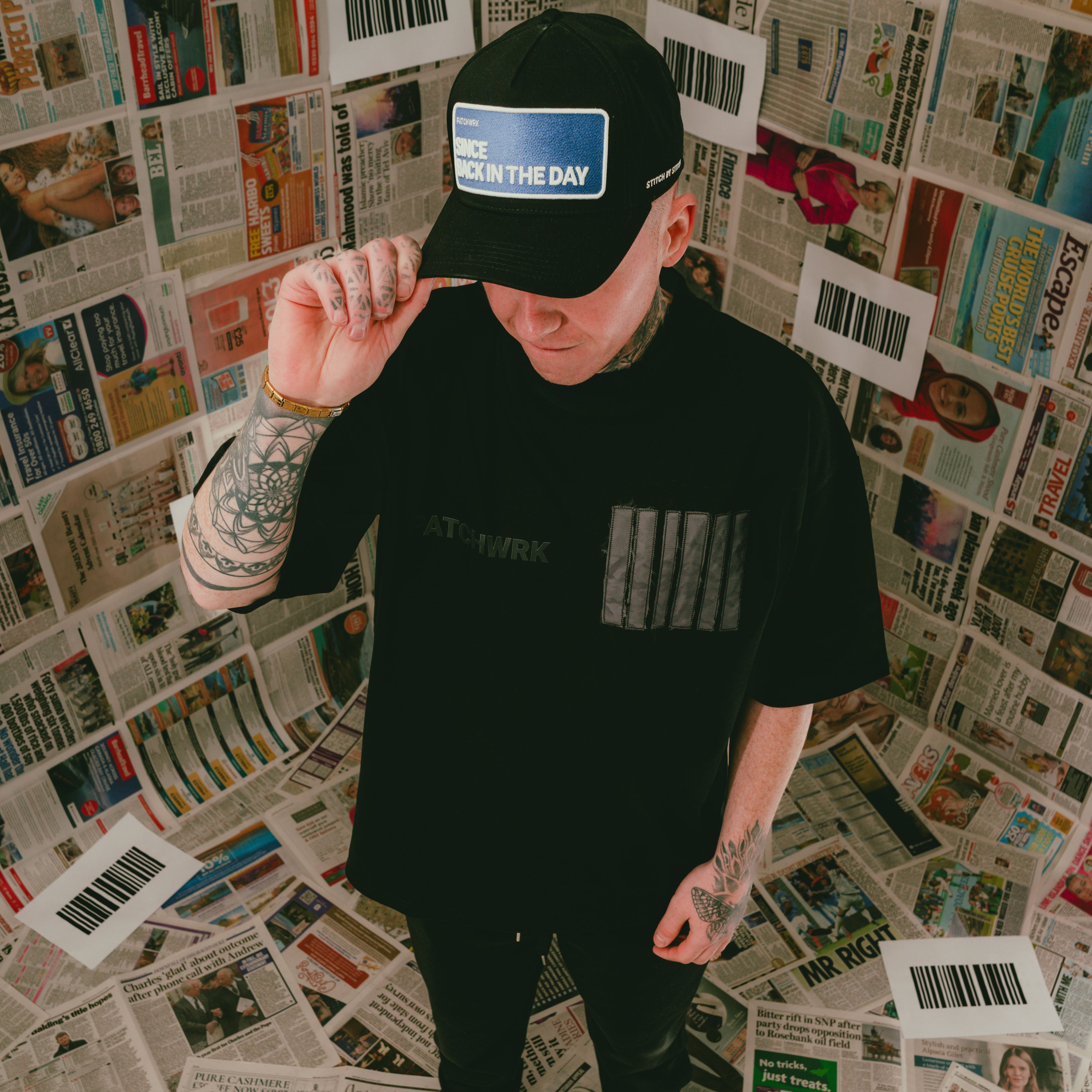 Distressed Barcode T-Shirt (Black)