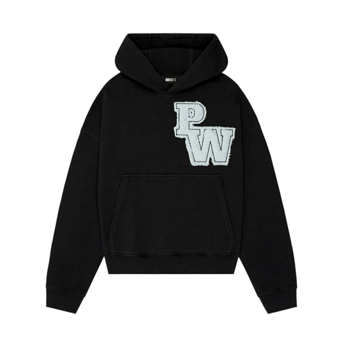Distressed Varsity Patch Hoodie (White Patch)