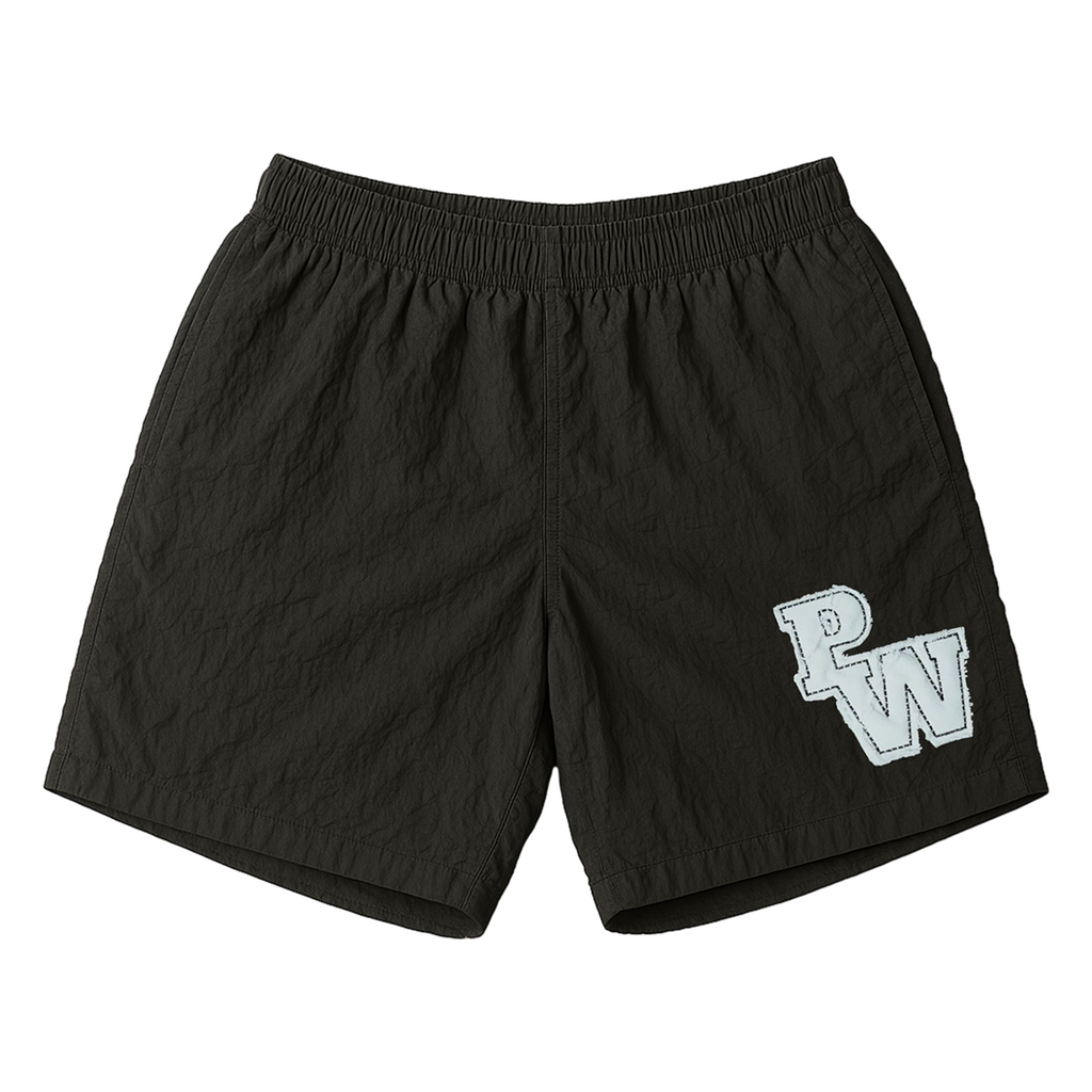 Distressed Varsity Patch Shorts (White Patch)